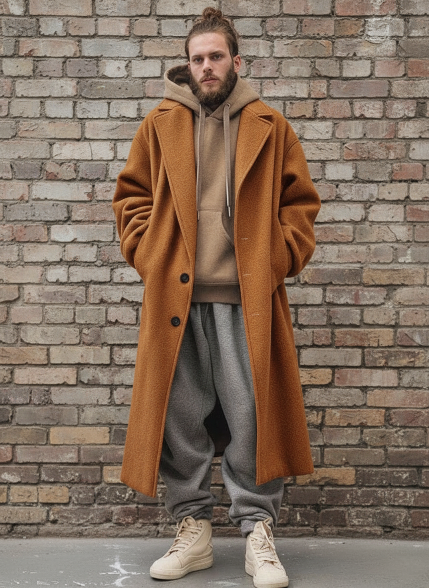 Lorenzo Cappotto Foderato in Tweed Stile Moderno