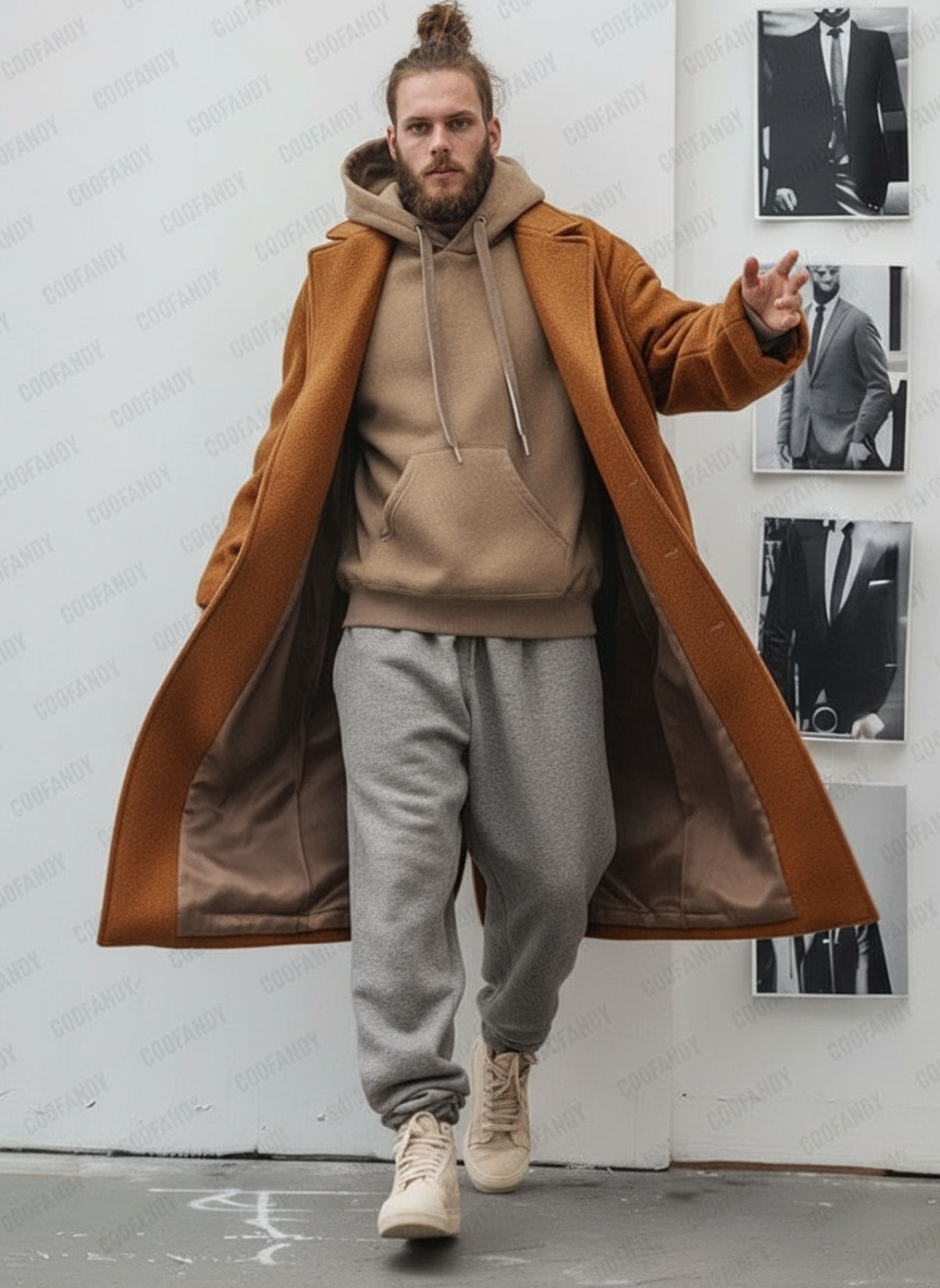 Lorenzo Cappotto Foderato in Tweed Stile Moderno