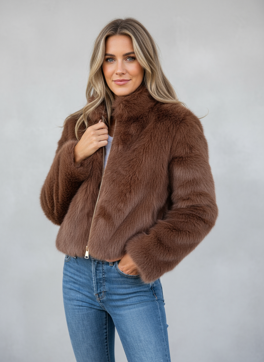 Aurora Soft Coat in elegante pelliccia sintetica