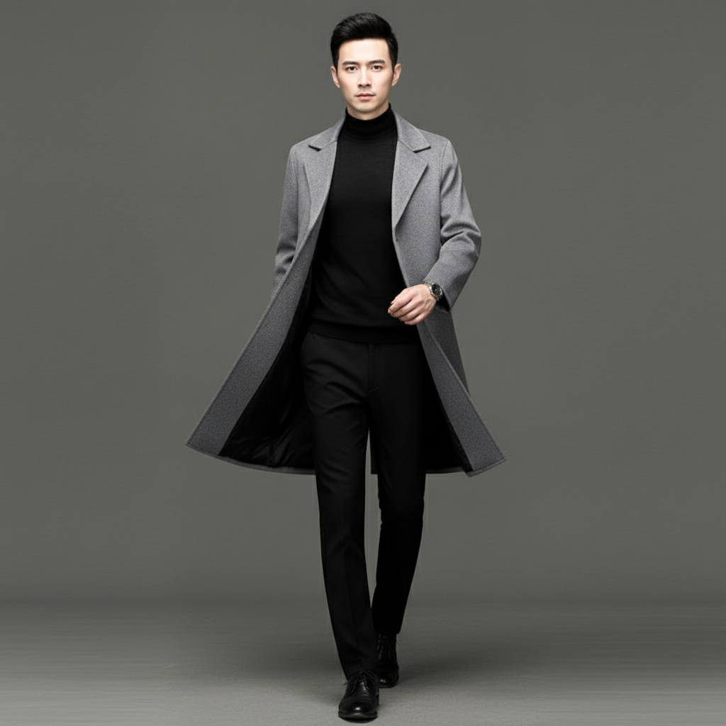 Remo Cappotto Lungo in Lana Elegante Autunno Inverno