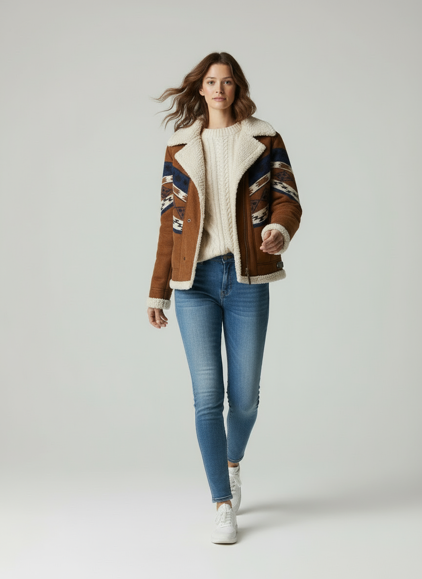 Daisy Cappotto Shearling Etno Foderato