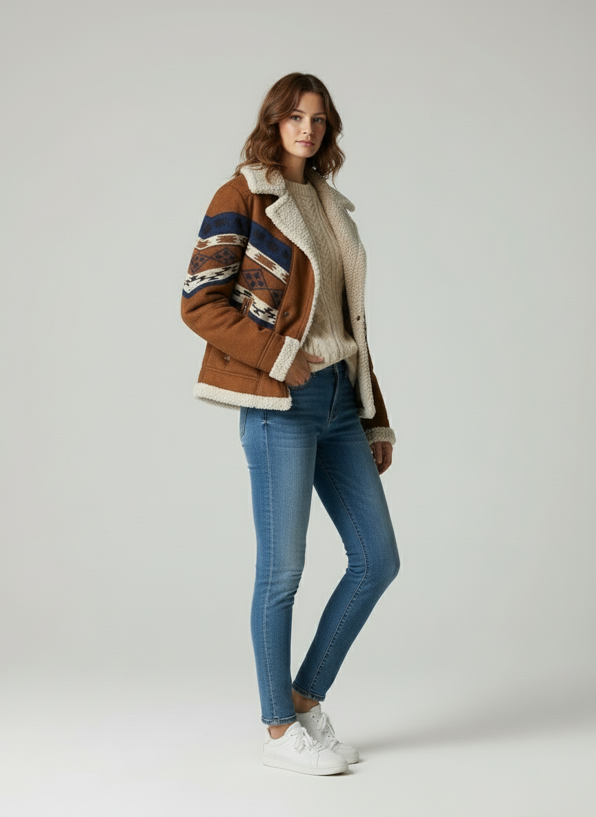 Daisy Cappotto Shearling Etno Foderato