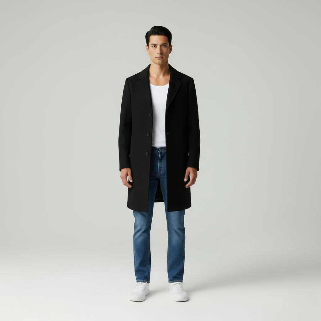 Remo Cappotto Lungo in Lana Elegante Autunno Inverno