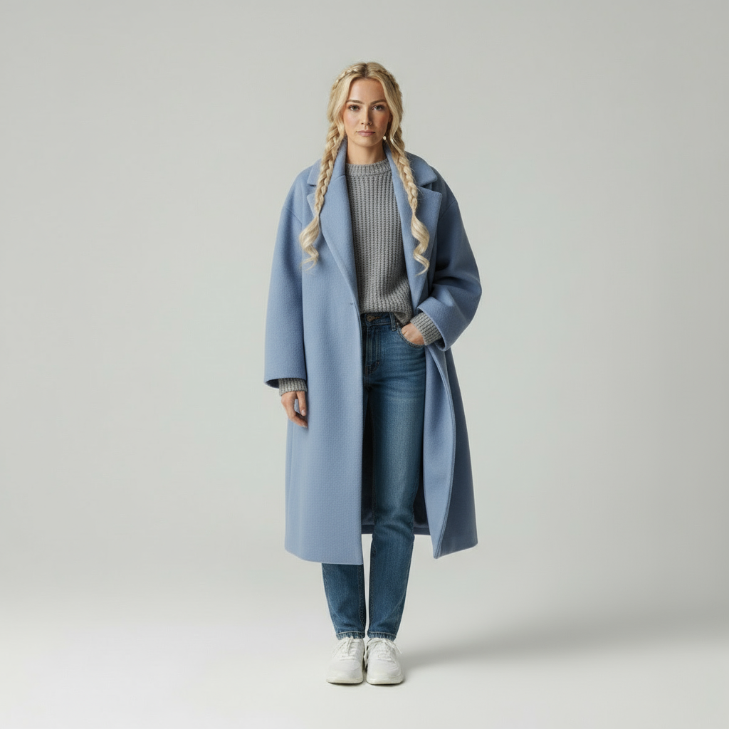 Mira Cappotto Lungo in Tessuto Termico Elegante