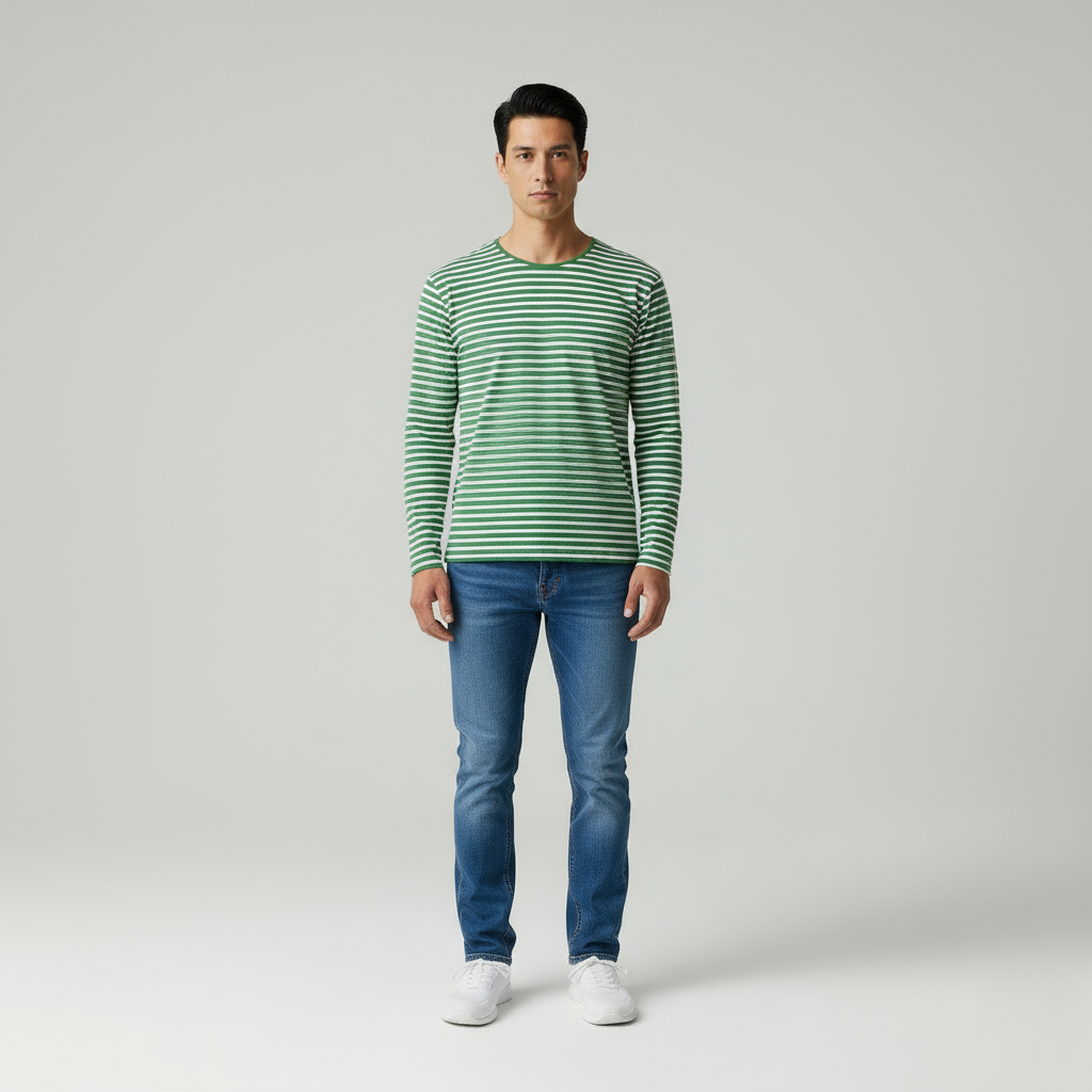 Adriano Maglia Uomo Maniche Lunghe con Collo Rifinito