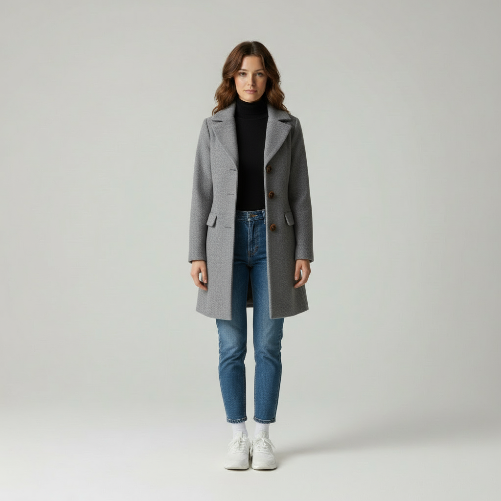 Sofia Eleganza Italiana in Tessuto Chic Cappotto