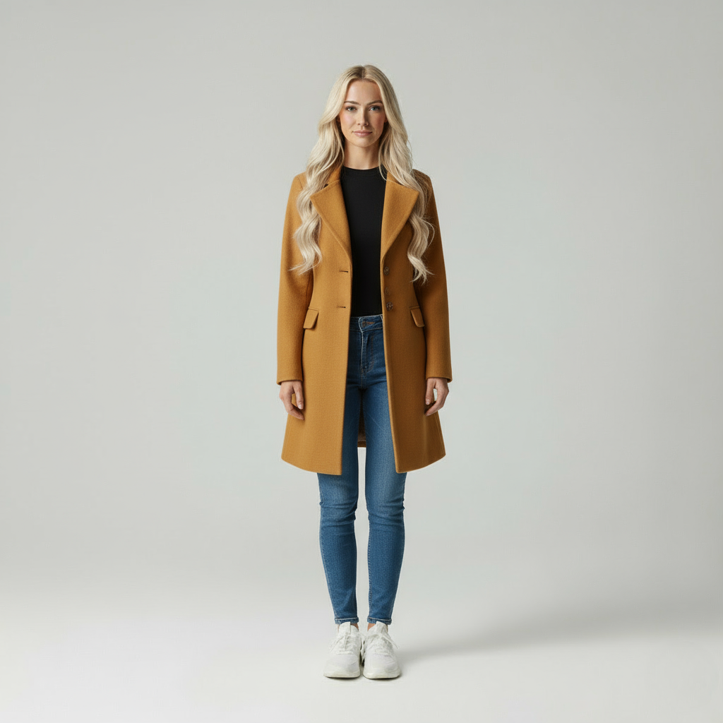 Sofia Eleganza Italiana in Tessuto Chic Cappotto