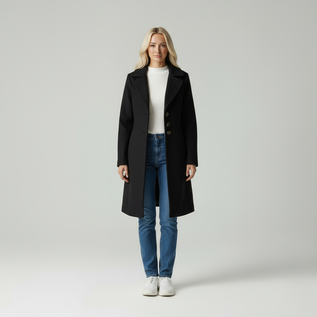 Sofia Eleganza Italiana in Tessuto Chic Cappotto