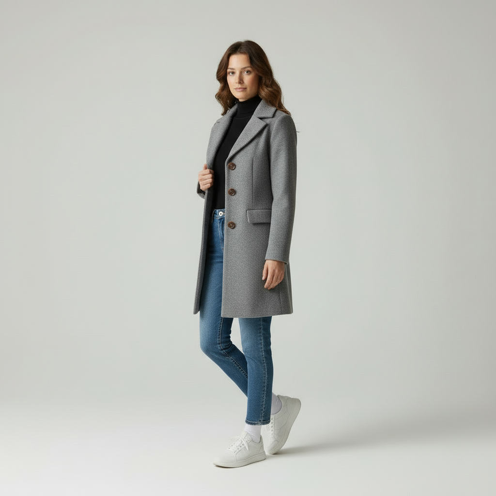 Sofia Eleganza Italiana in Tessuto Chic Cappotto