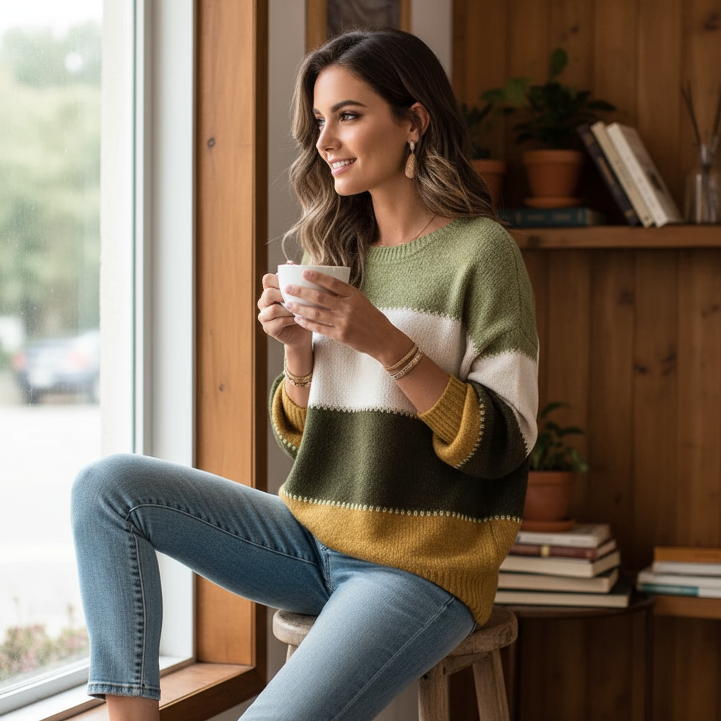 Madeline a Blocchi di Colore in Maglia Chic