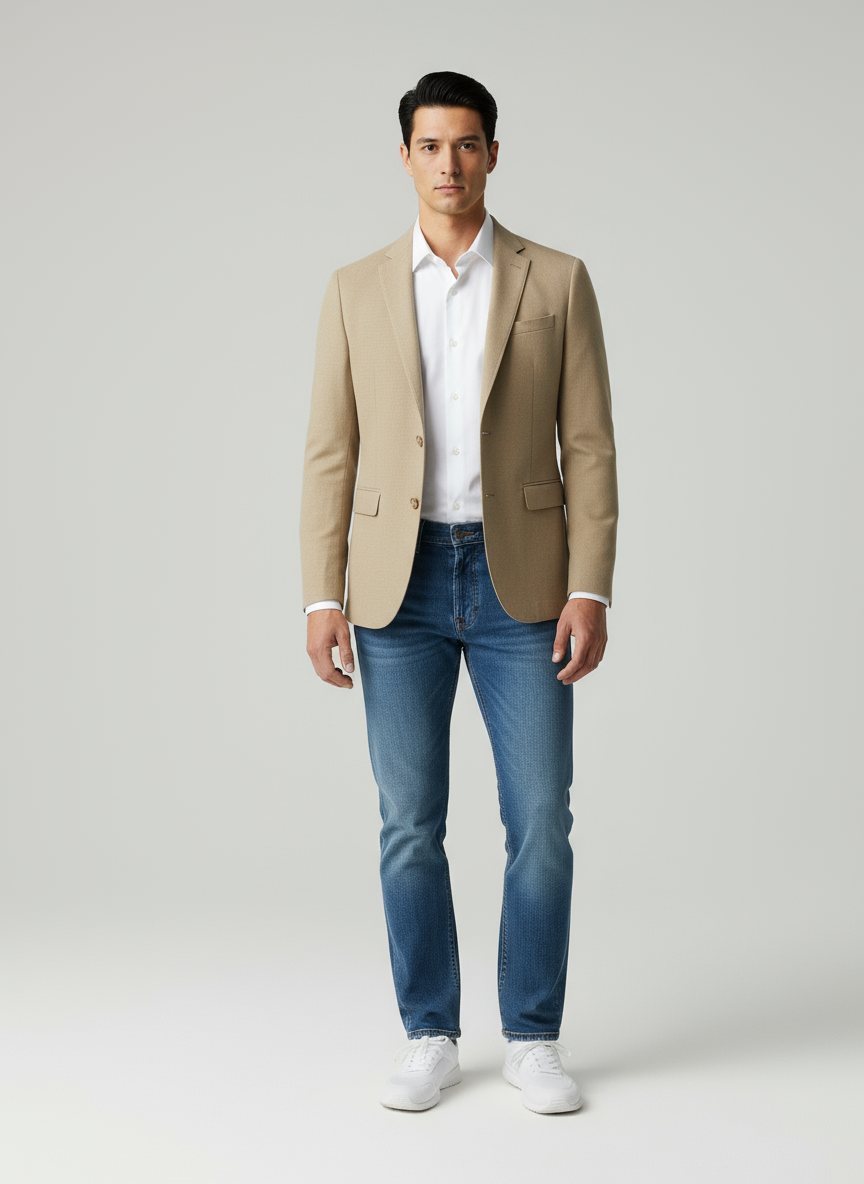 David Giacca casual a due bottoni  in tessuto moderno