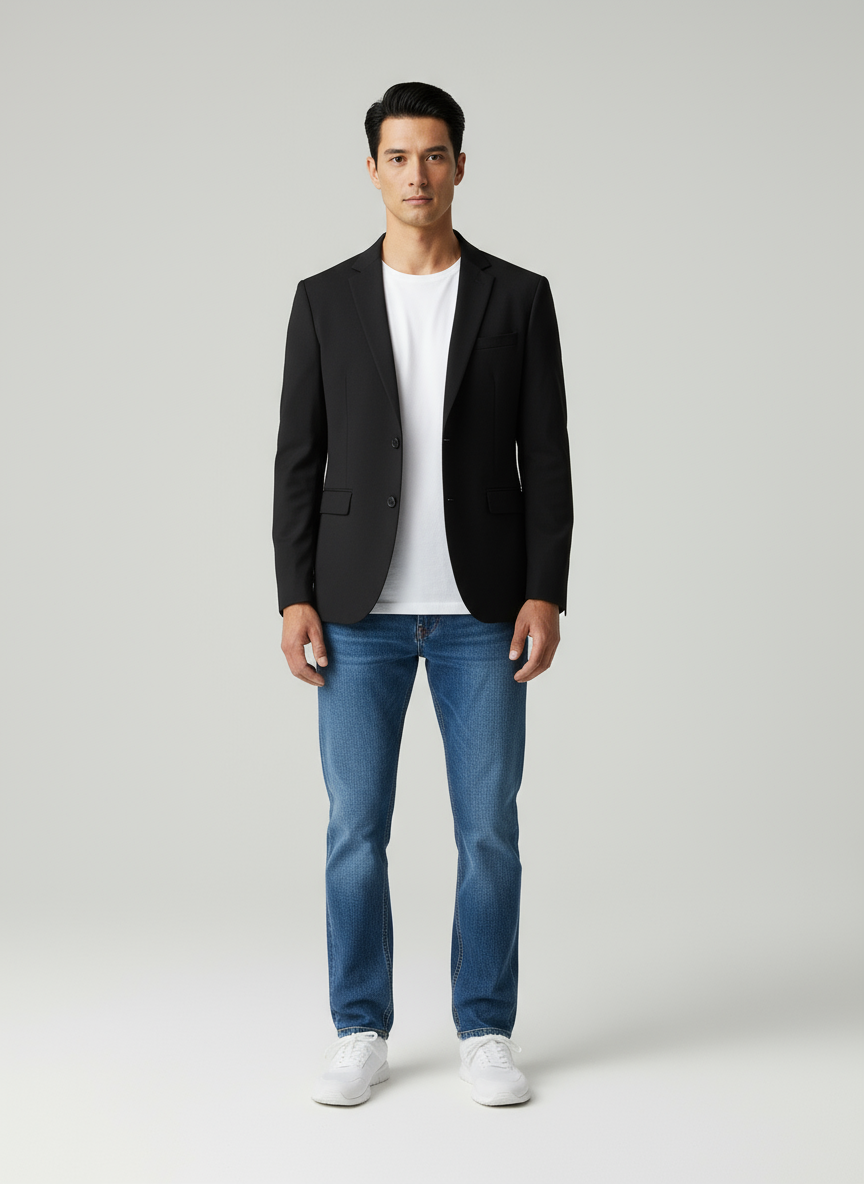 David Giacca casual a due bottoni  in tessuto moderno