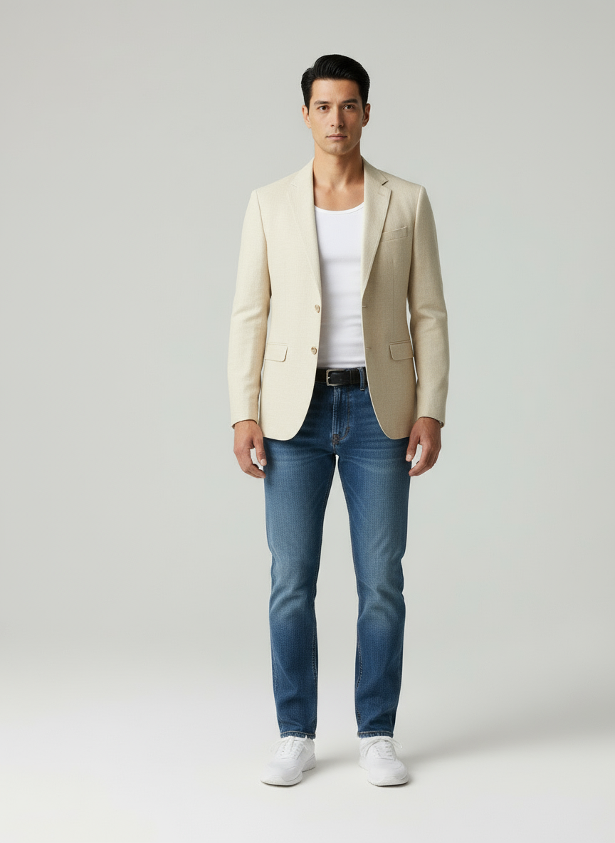 David Giacca casual a due bottoni  in tessuto moderno