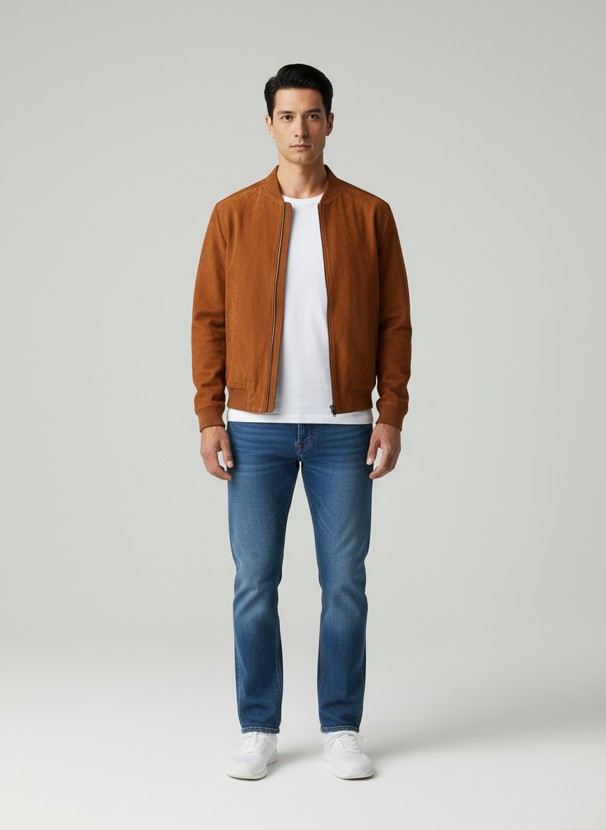 Jonathan Giacca Suede Comfort Zip Stile Moderno