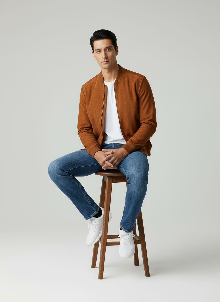 Jonathan Giacca Suede Comfort Zip Stile Moderno