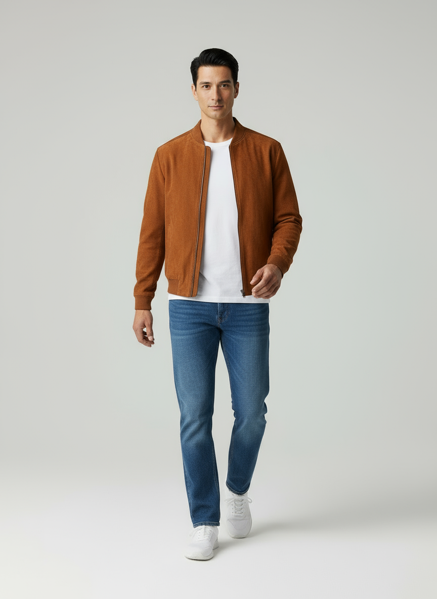 Jonathan Giacca Suede Comfort Zip Stile Moderno