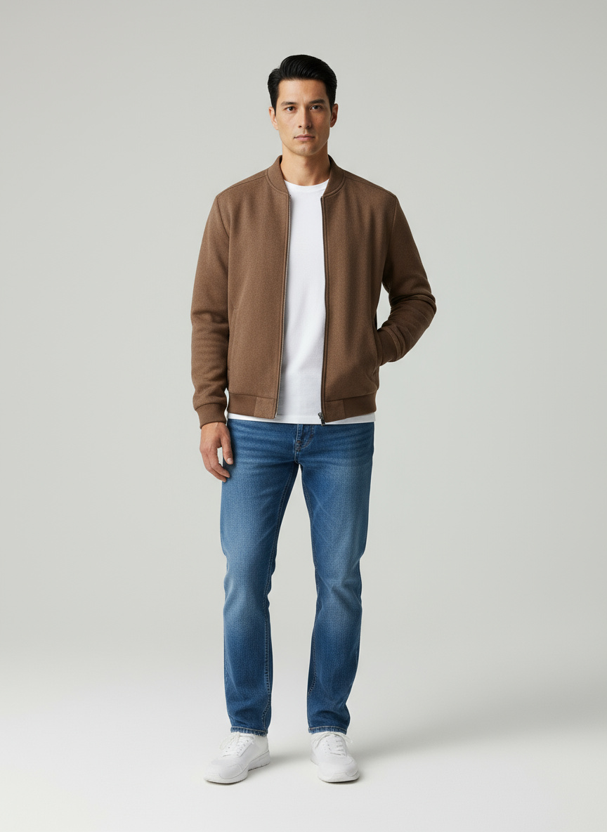 Jonathan Giacca Suede Comfort Zip Stile Moderno