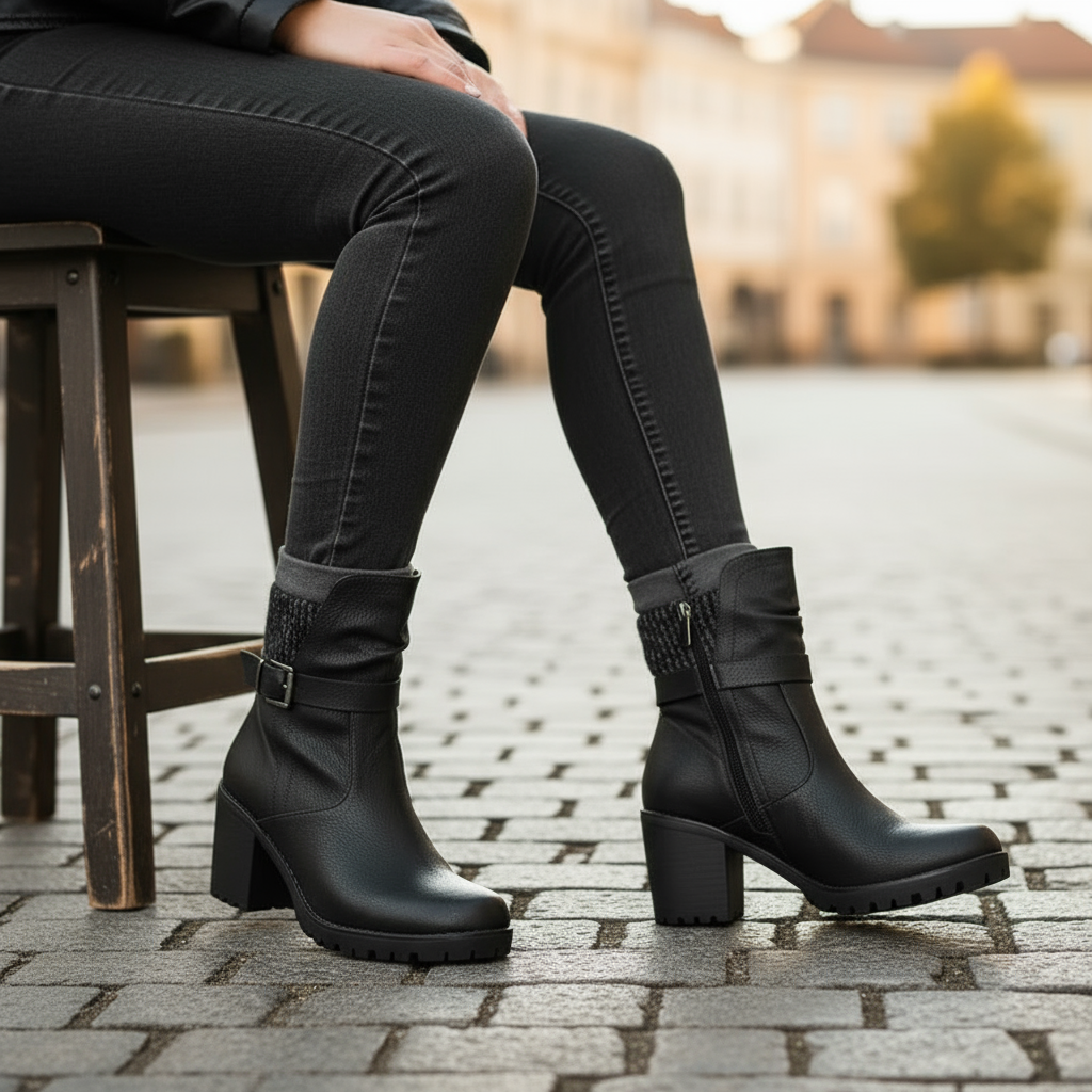 Sophie Stivaletti Sophie con Tacco e Maglia a Coste