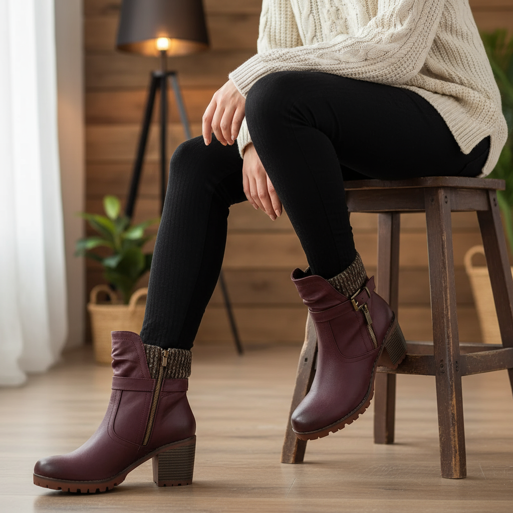 Sophie Stivaletti Sophie con Tacco e Maglia a Coste