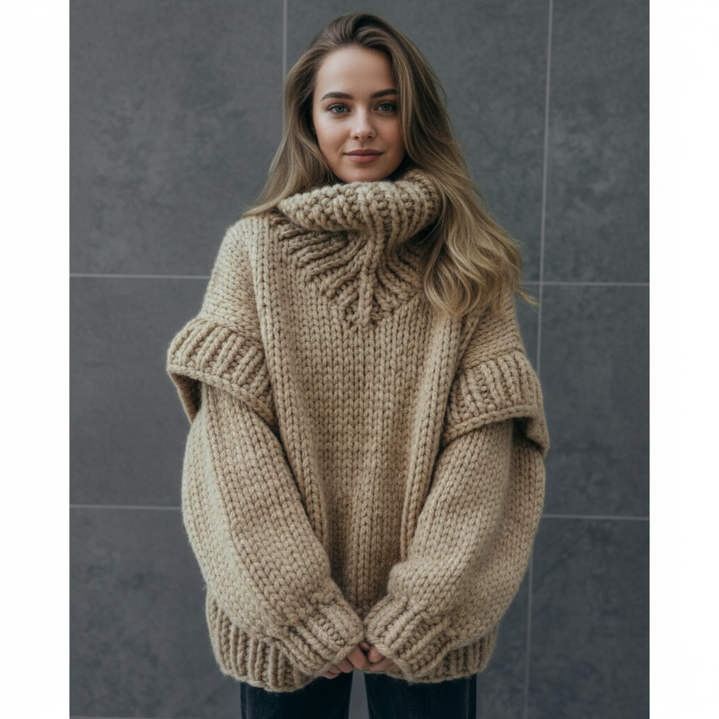 Olivia Maglione Dolcevita Oversize Lavorato a Mano