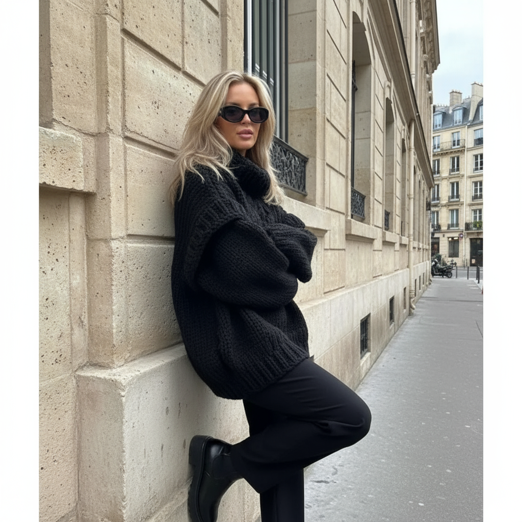 Olivia Maglione Dolcevita Oversize Lavorato a Mano