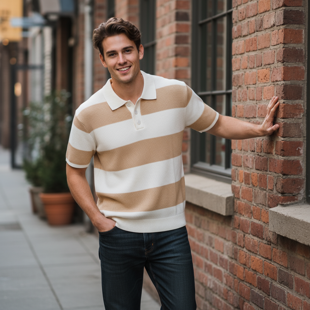 Anton Maglione polo a righe Stile moderno