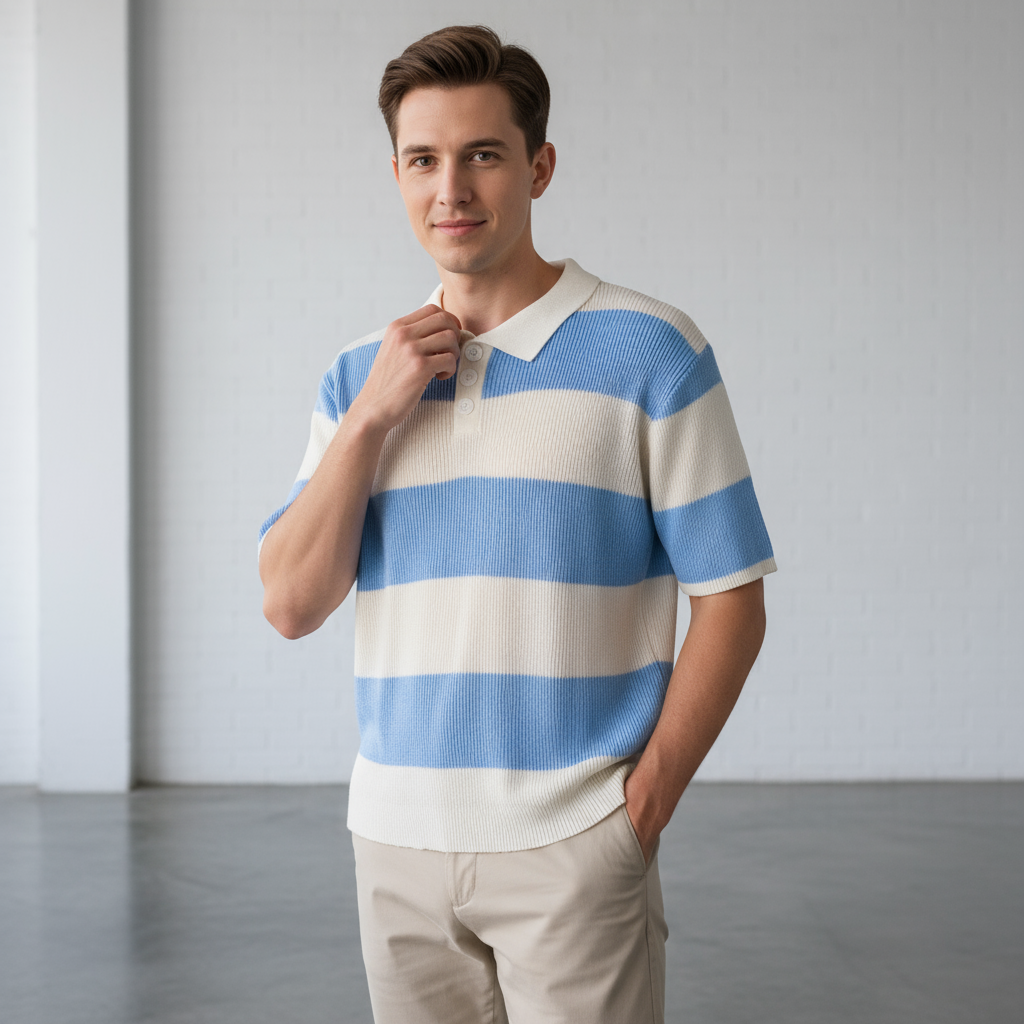 Anton Maglione polo a righe Stile moderno