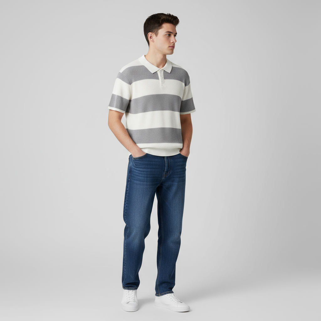 Anton Maglione polo a righe Stile moderno