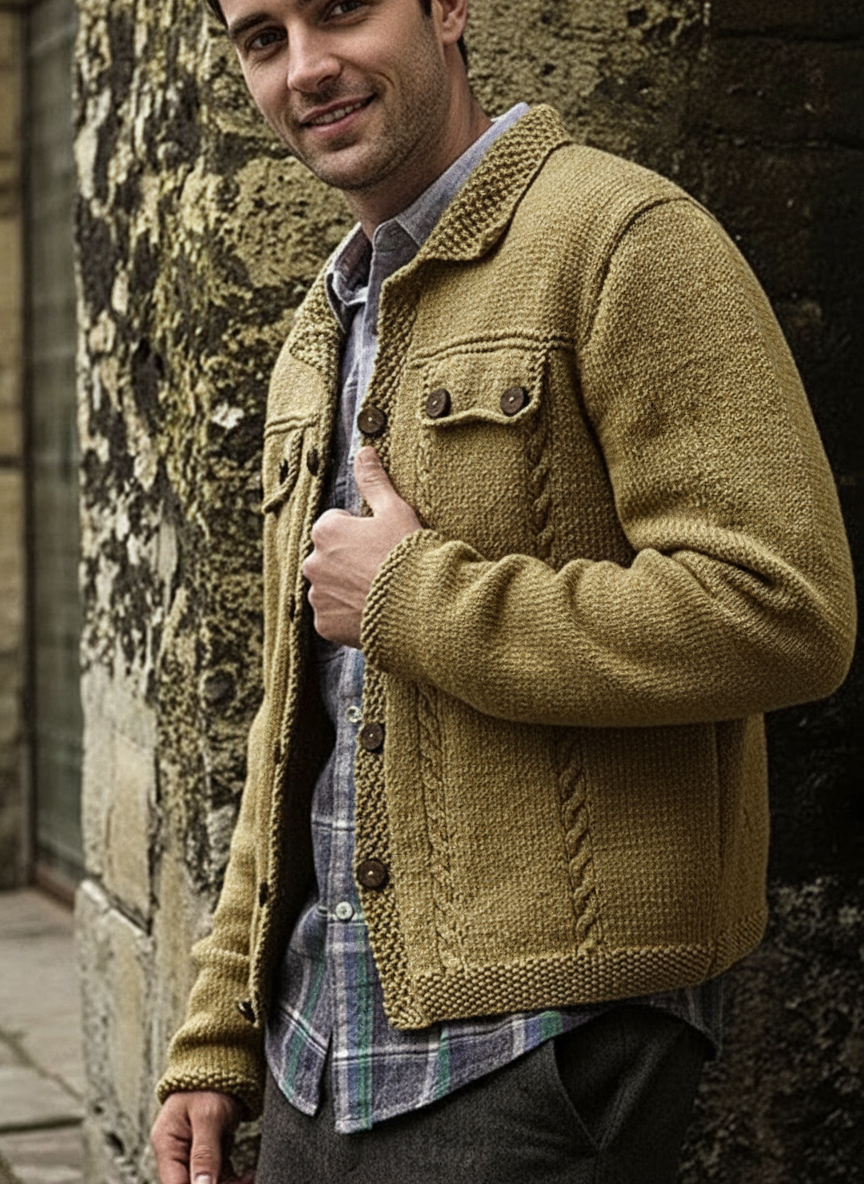 Anthony Cardigan con trama e treccia Stile rustico chic