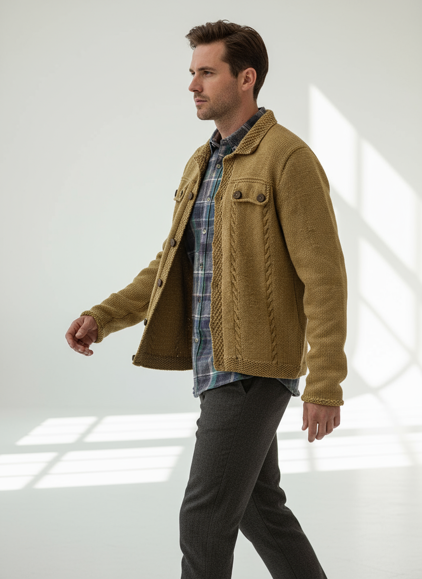 Anthony Cardigan con trama e treccia Stile rustico chic