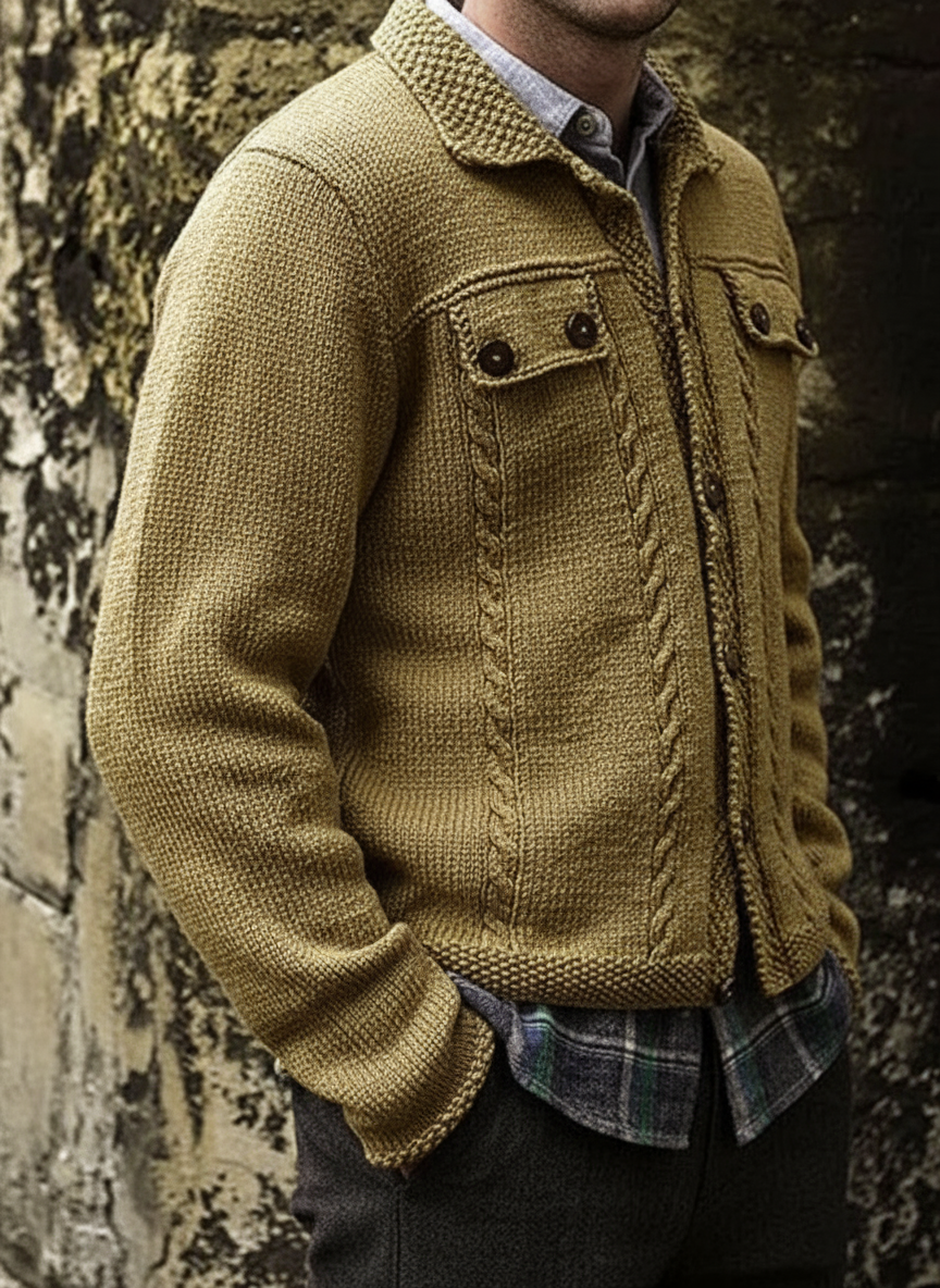 Anthony Cardigan con trama e treccia Stile rustico chic