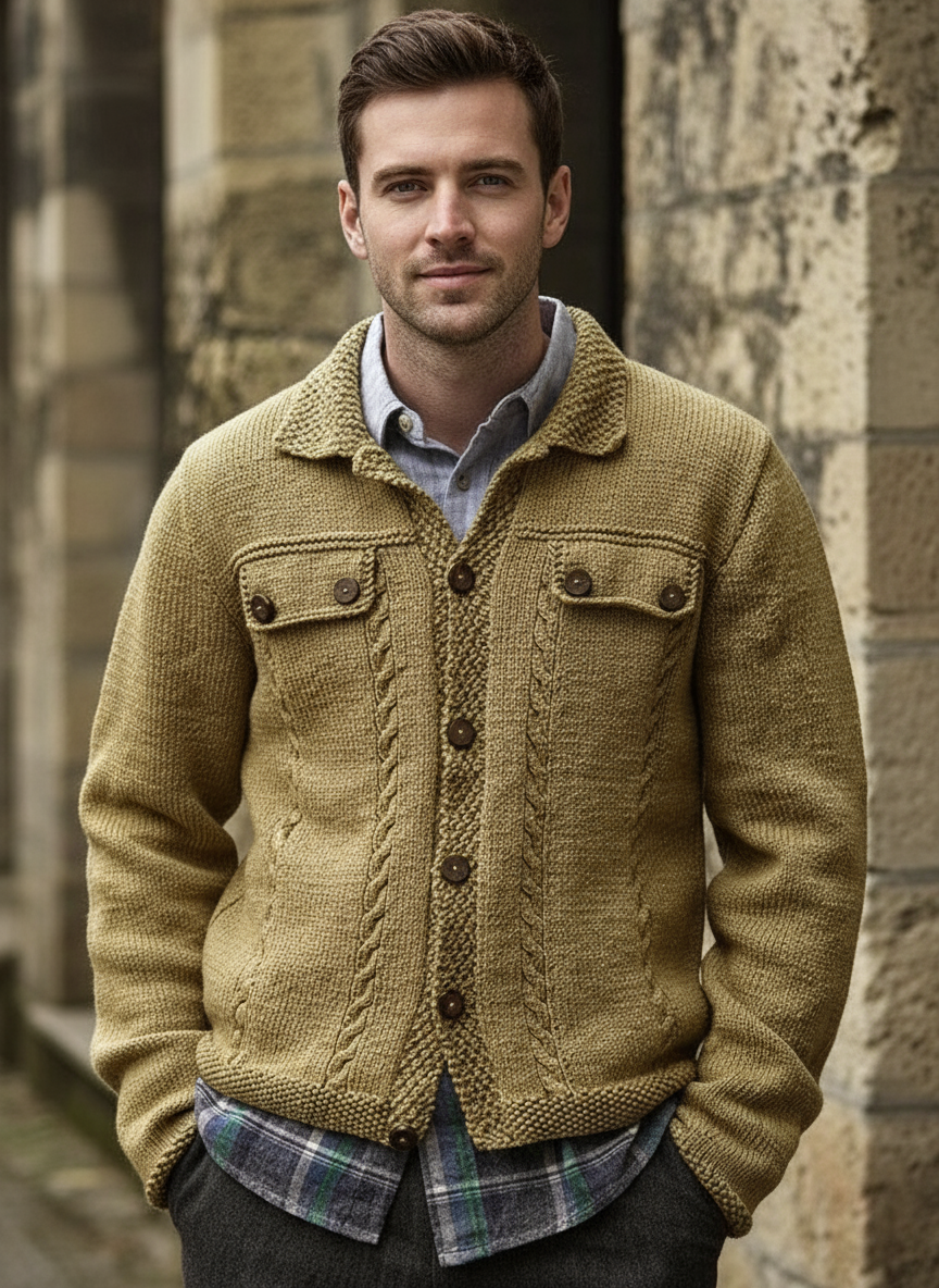 Anthony Cardigan con trama e treccia Stile rustico chic