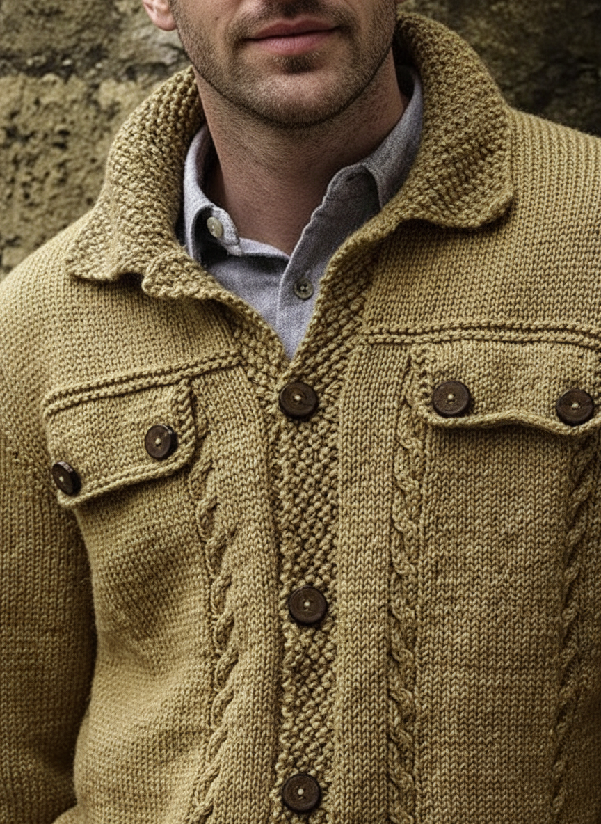 Anthony Cardigan con trama e treccia Stile rustico chic