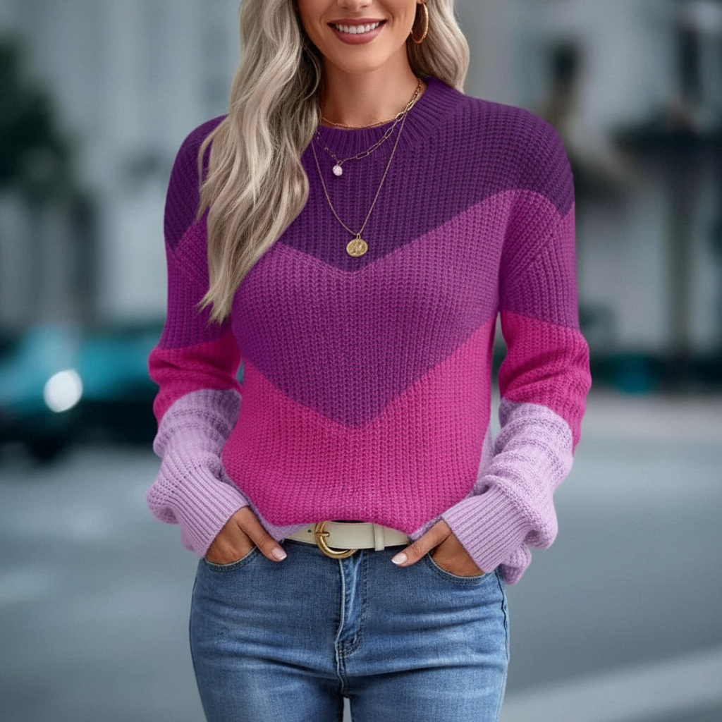 Maglione Chevron Lavorato a Maglia | Eleganza Chic