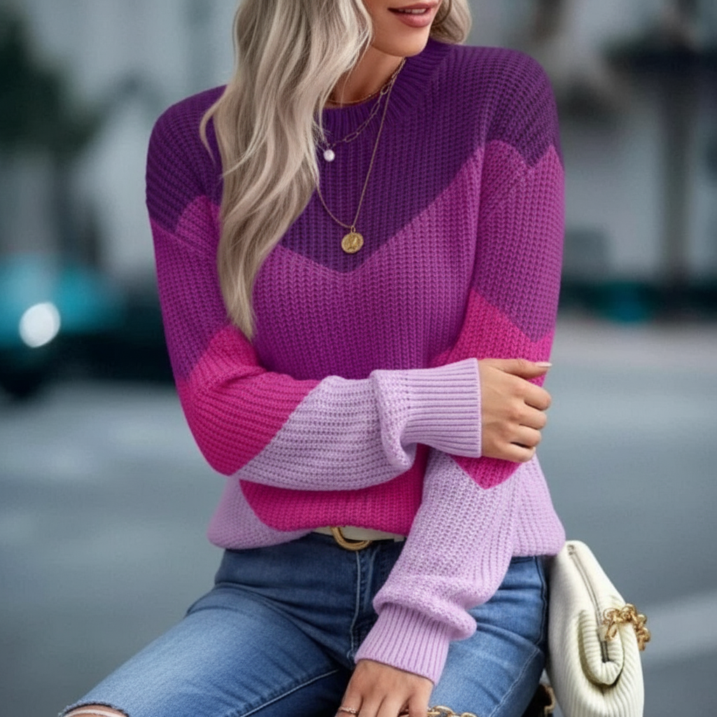 Maglione Chevron Lavorato a Maglia | Eleganza Chic