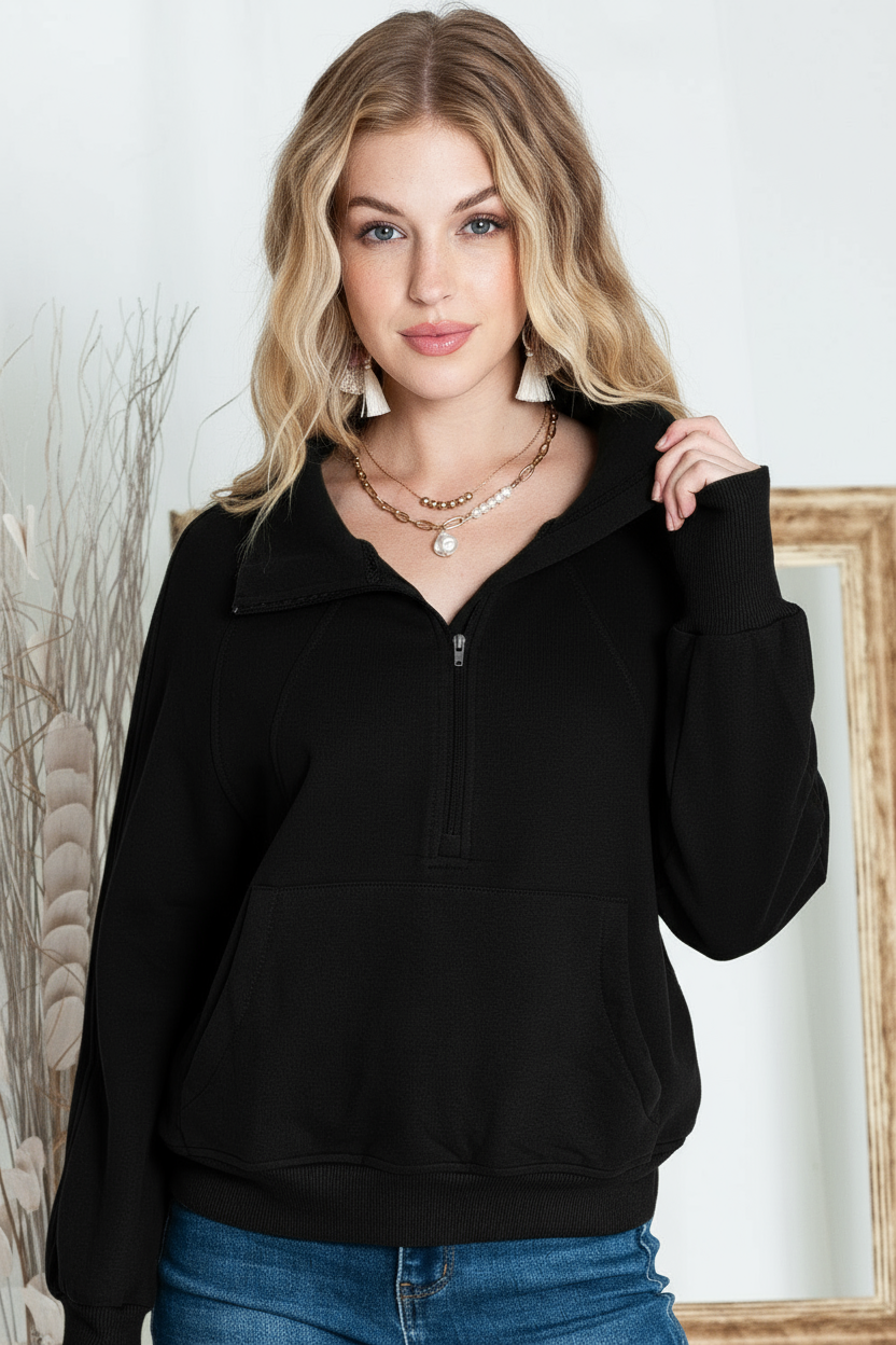 Felpa Zip Corta Mavia – Stile Moderno e Comfort