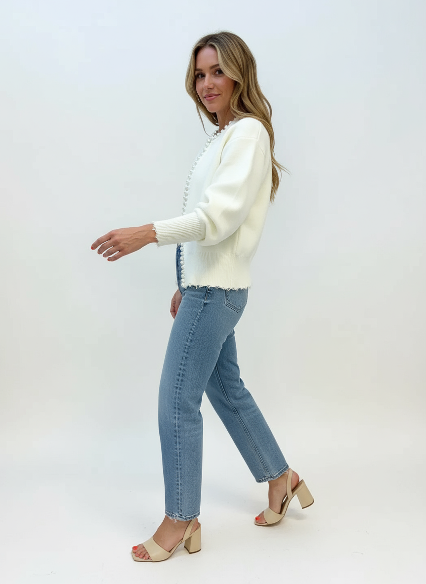 Cardigan Aperto Gwyndolyn con Perle