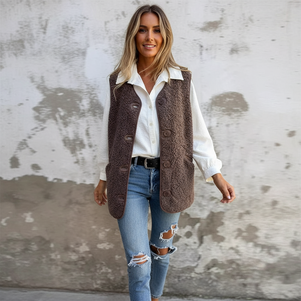 Gilet Donna in Teddy Morbido – Larue
