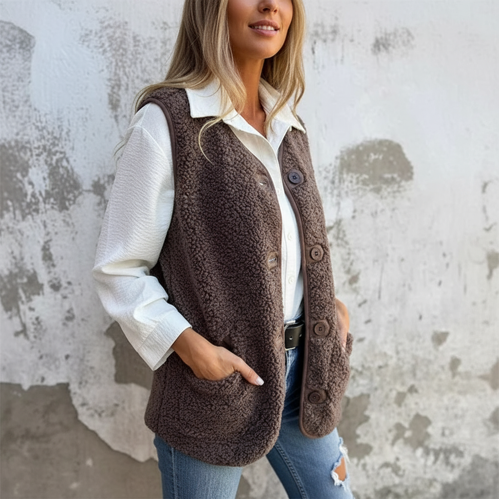 Gilet Donna in Teddy Morbido – Larue