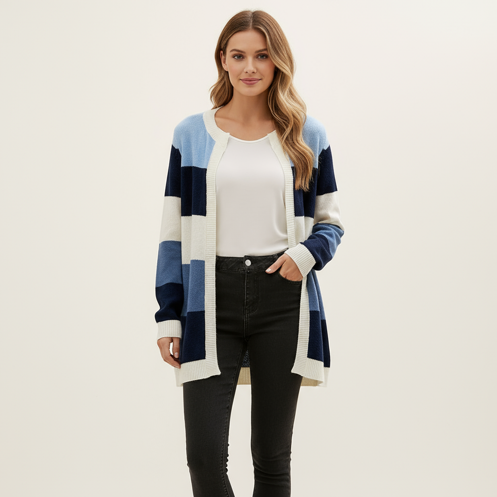 Cardigan Colorblock Aperto | Stile Chic Piper