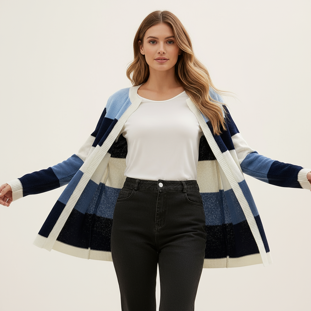 Cardigan Colorblock Aperto | Stile Chic Piper