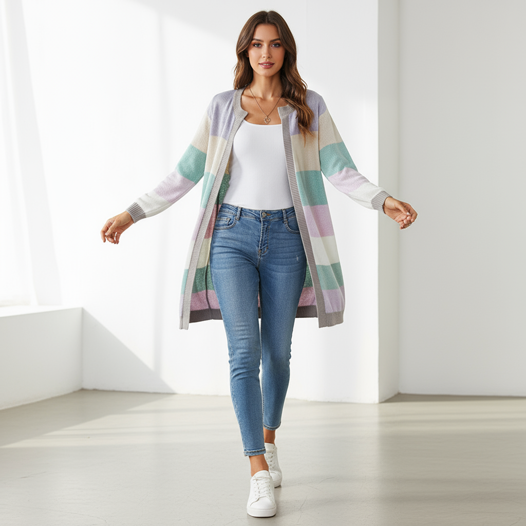 Cardigan Colorblock Aperto | Stile Chic Piper