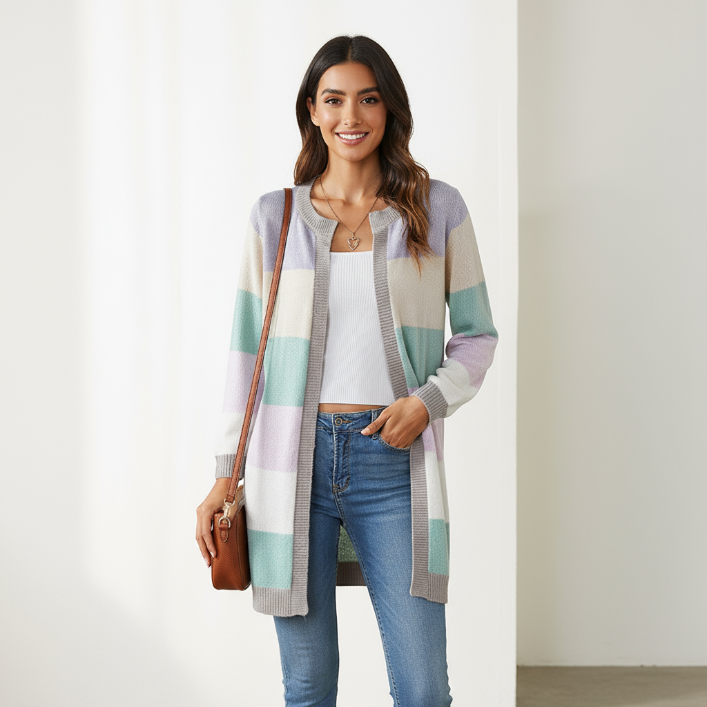 Cardigan Colorblock Aperto | Stile Chic Piper