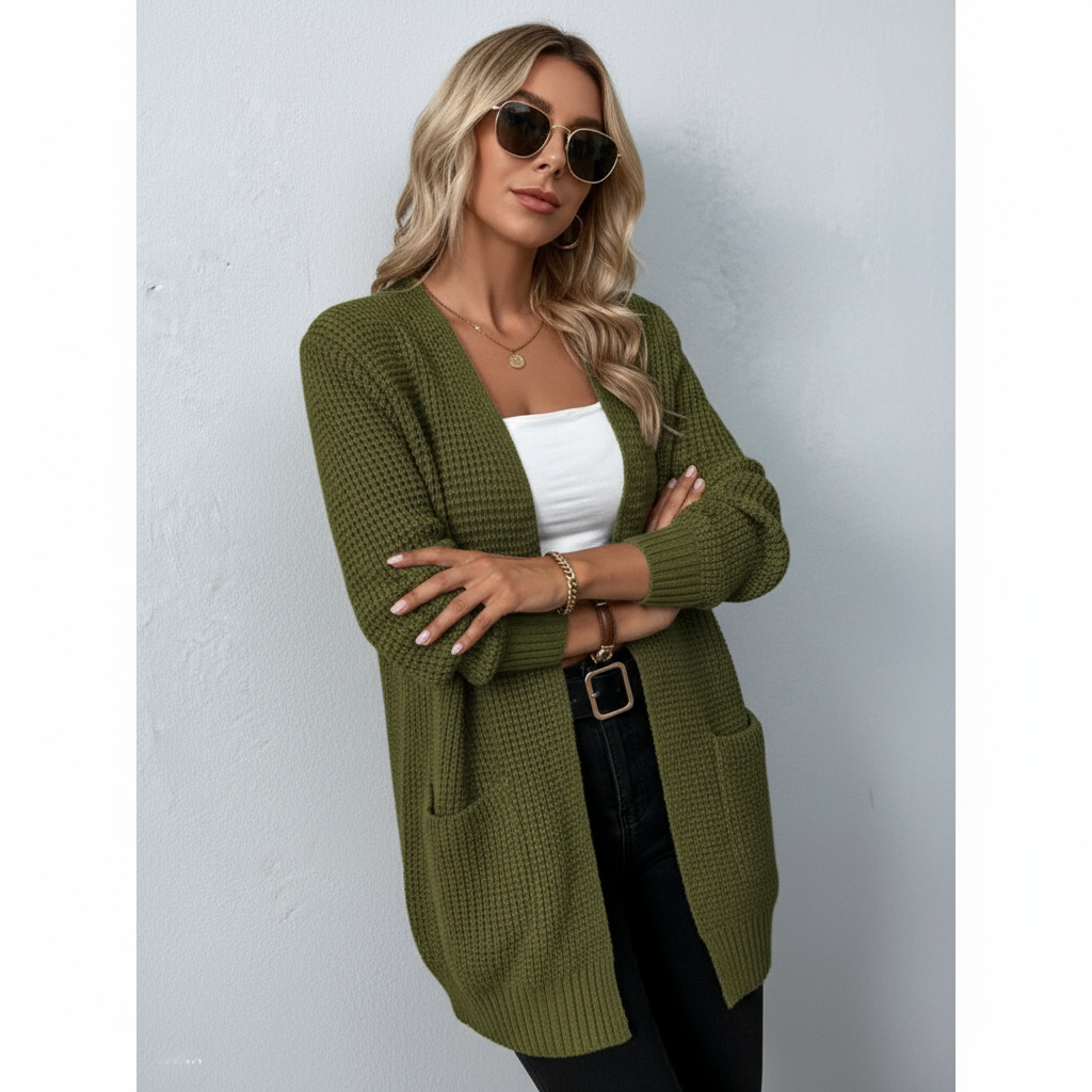 Amelina Cardigan Aperto in Maglia Strutturata