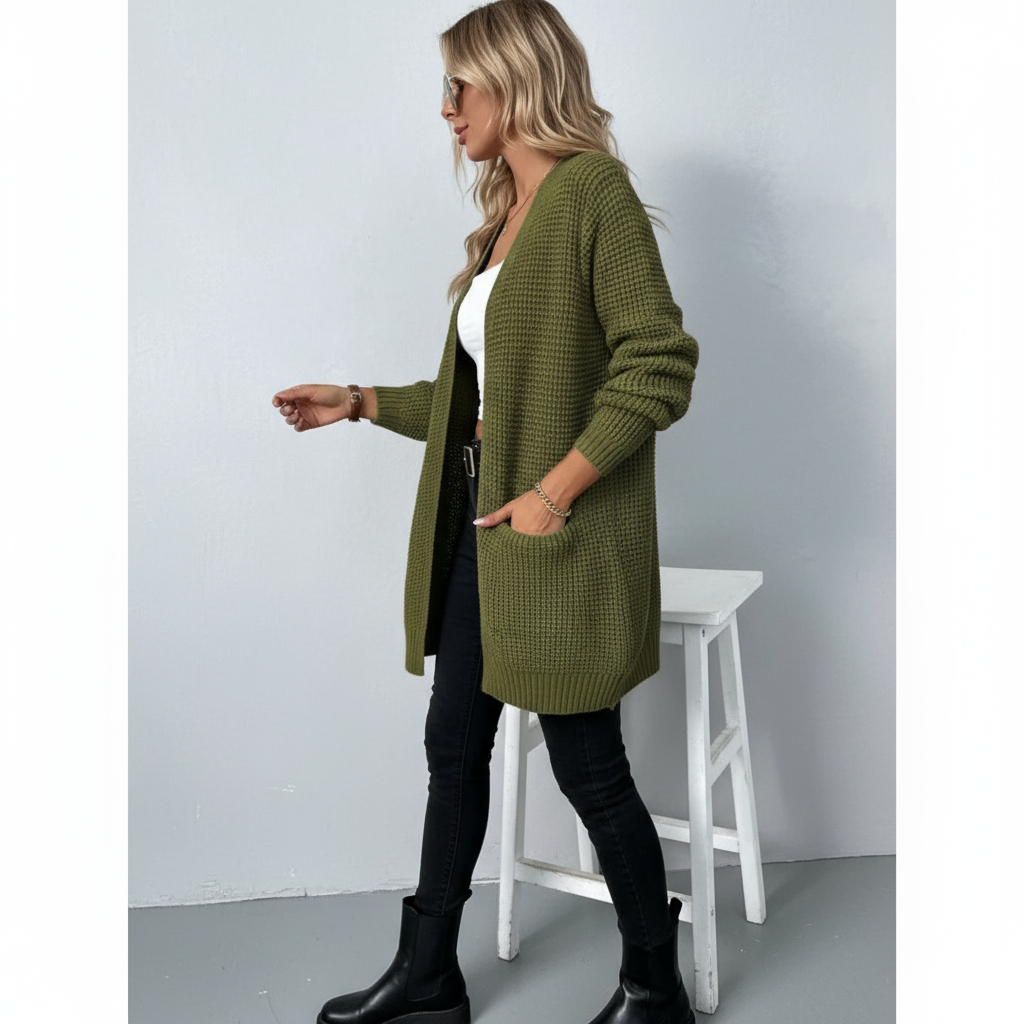 Amelina Cardigan Aperto in Maglia Strutturata