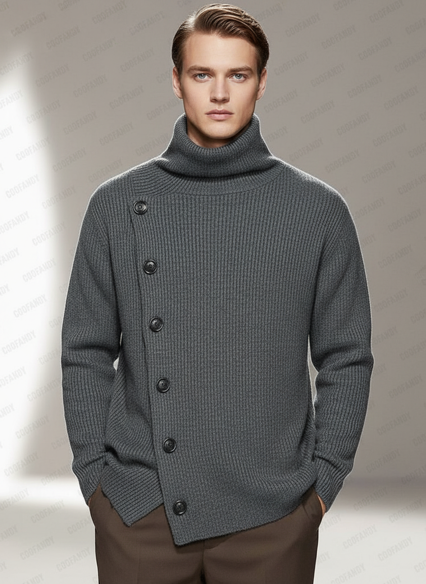 Marco Maglione Dolcevita Asimmetrico in Maglia Premium