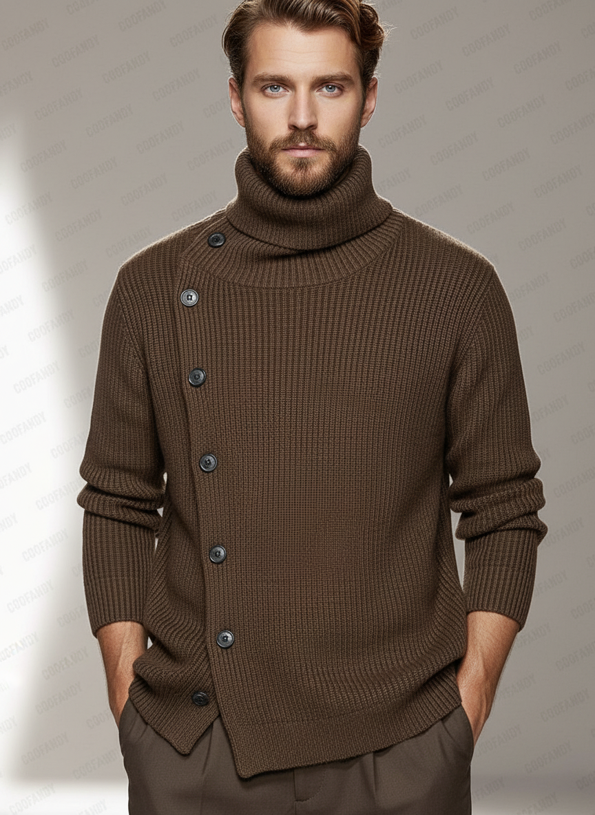 Marco Maglione Dolcevita Asimmetrico in Maglia Premium