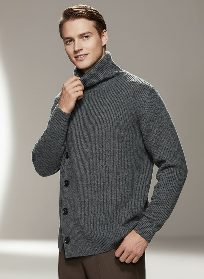 Marco Maglione Dolcevita Asimmetrico in Maglia Premium