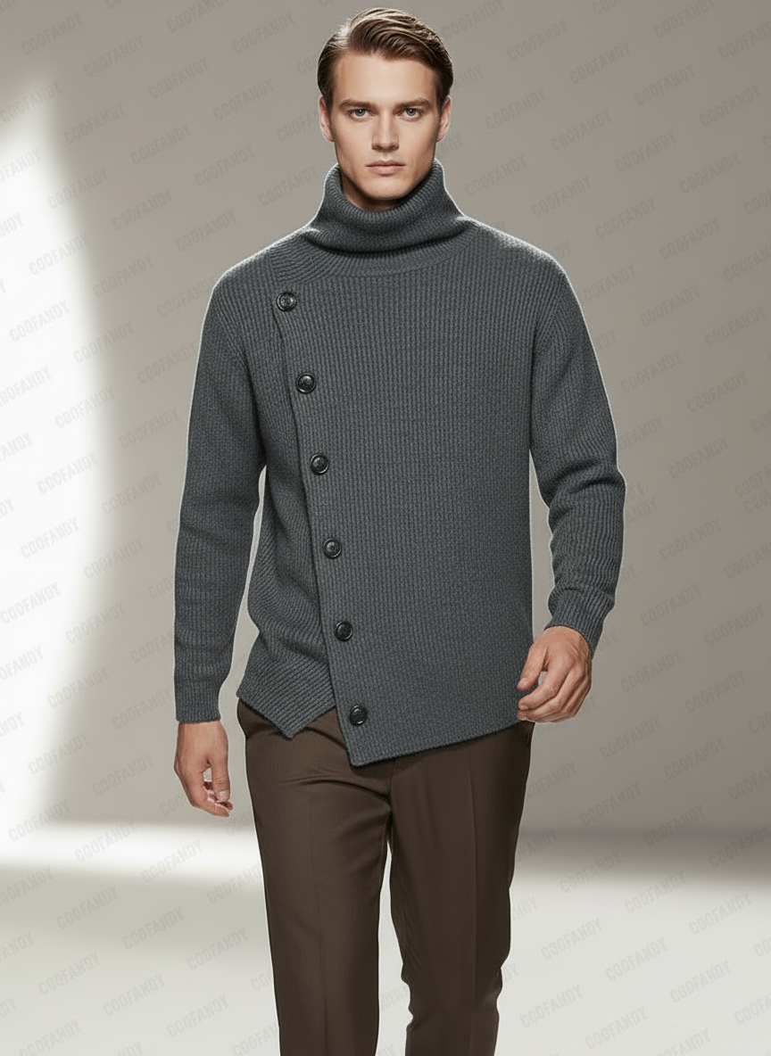 Marco Maglione Dolcevita Asimmetrico in Maglia Premium