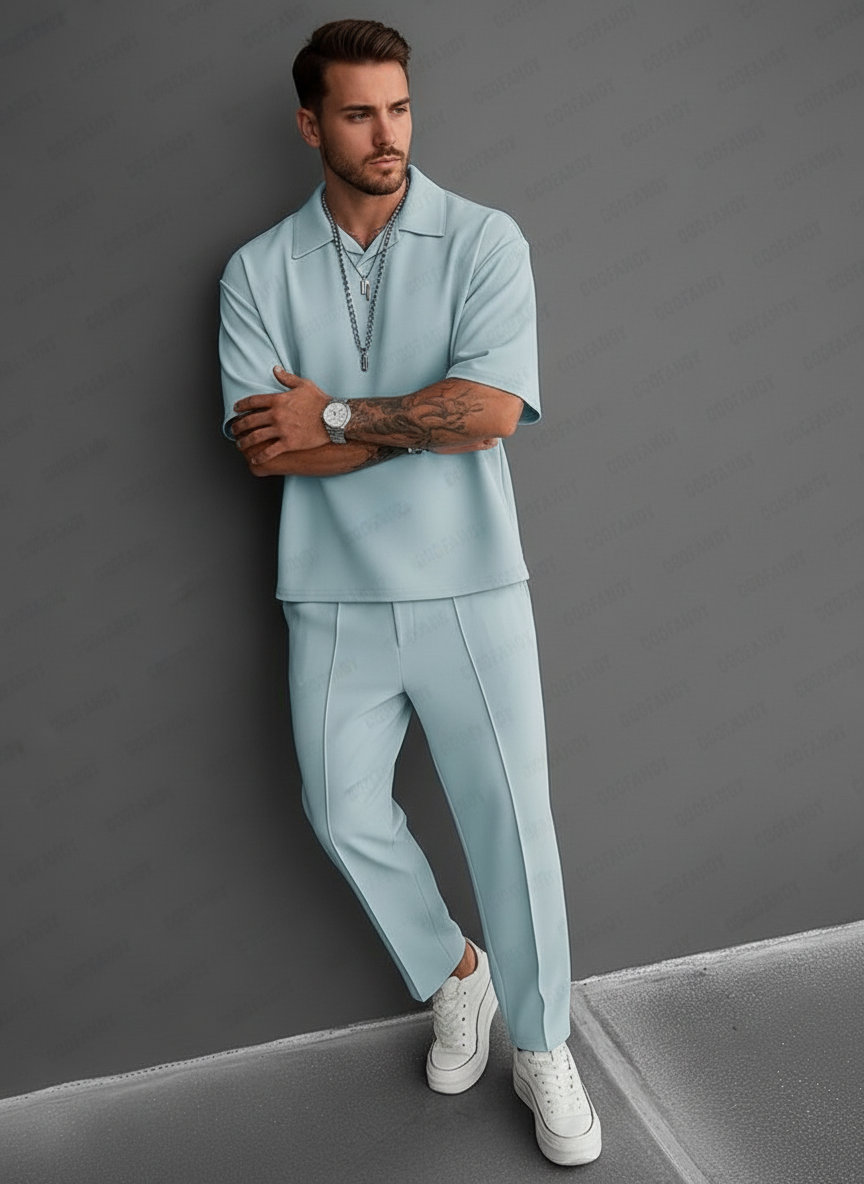 Eric Completo Estivo Elegante: Polo e Pantalone Stile Moderno